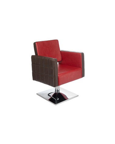 Fotel fryzjerski Ernesto czerwono-brązowy BM-6302