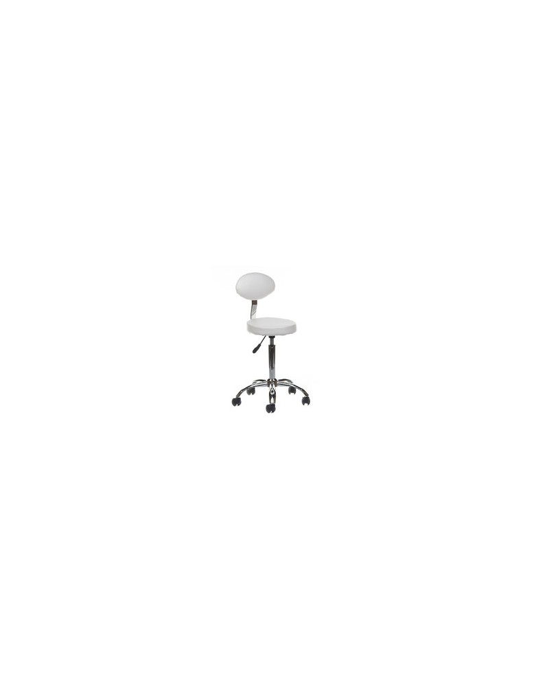 Taboret kosmetyczny z oparciem BH-7289 Biały Taboret kosmetyczny z oparciem BH-7289 Biały