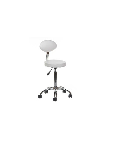 Taboret kosmetyczny z oparciem BH-7289 Biały