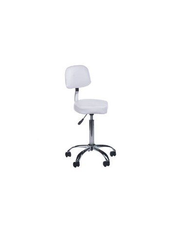 Taboret kosmetyczny z oparciem BH-7268 Biały
