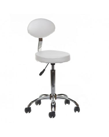 Taboret kosmetyczny z oparciem BH-7289 Biały