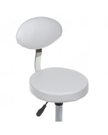 Taboret kosmetyczny z oparciem BH-7289 Biały