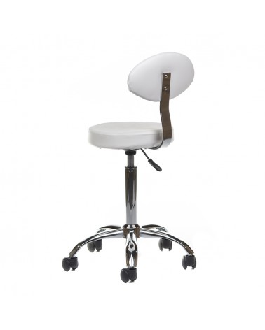 Taboret kosmetyczny z oparciem BH-7289 Biały