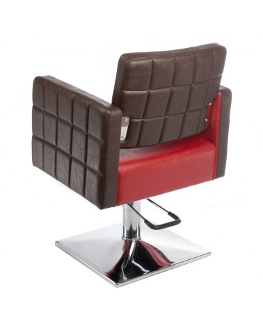 Fotel fryzjerski Ernesto czerwono-brązowy BM-6302
