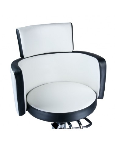 Fotel fryzjerski LUIGI BR-3927 biało-czarny