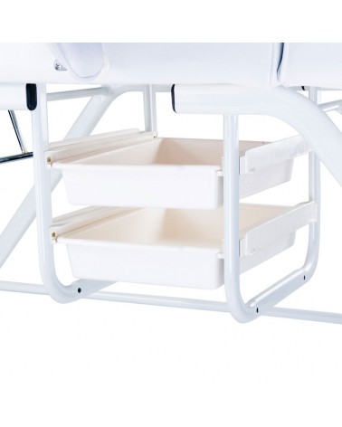 Fotel kosmetyczny z kuwetami BW-263 biały