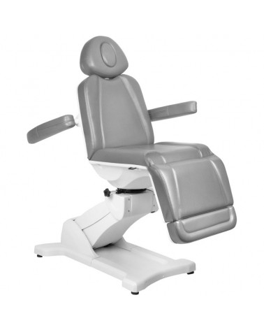 FOTEL KOSMETYCZNY ELEKTR. AZZURRO 869A OBROTOWY 4 SILN. SZARY