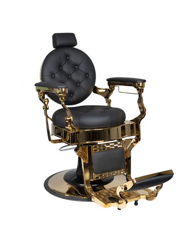 GABBIANO FOTEL BARBERSKI CLAUDIUS GOLD CZARNY