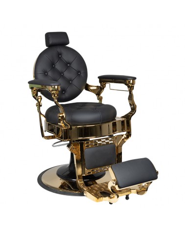 GABBIANO FOTEL BARBERSKI CLAUDIUS GOLD CZARNY