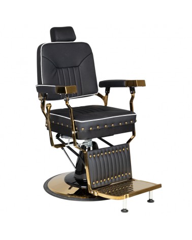 GABBIANO FOTEL BARBERSKI FILIPPO GOLD CZARNY