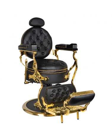 GABBIANO FOTEL BARBERSKI CESARE GOLD CZARNY