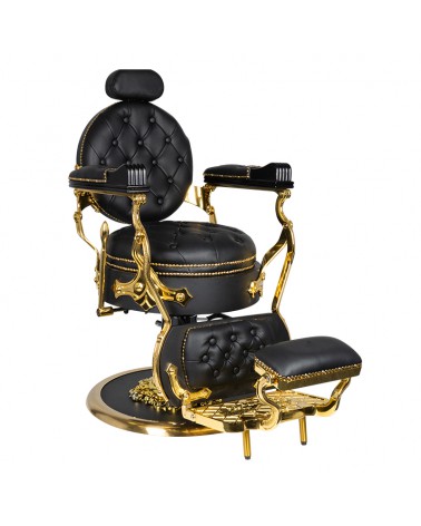 GABBIANO FOTEL BARBERSKI CESARE GOLD CZARNY