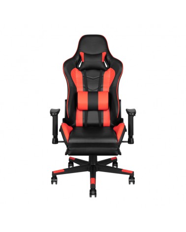 FOTEL GAMINGOWY PREMIUM 557 Z PODNÓŻKIEM CZERWONY