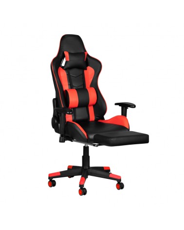 FOTEL GAMINGOWY PREMIUM 557 Z PODNÓŻKIEM CZERWONY