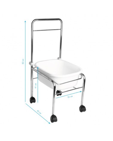 ZESTAW BRODZIK DO PEDICURE NA KÓŁKACH CHROM + MASAŻER DO STÓP MASAŻER Z PODTRZYMANIEM TEMP. AM-506A