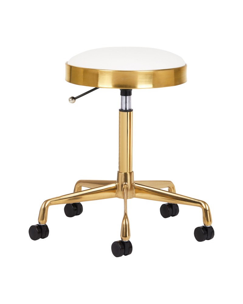 TABORET KOSMETYCZNY H7 ZŁOTY BIAŁY TABORET KOSMETYCZNY H7 ZŁOTY BIAŁY