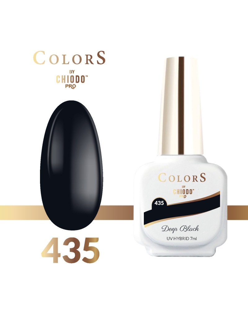Lakier hybrydowy Colors By ChiodoPRO nr 435 Deep Black 7 ml Lakier hybrydowy Colors By ChiodoPRO nr 435 Deep Black 7 ml